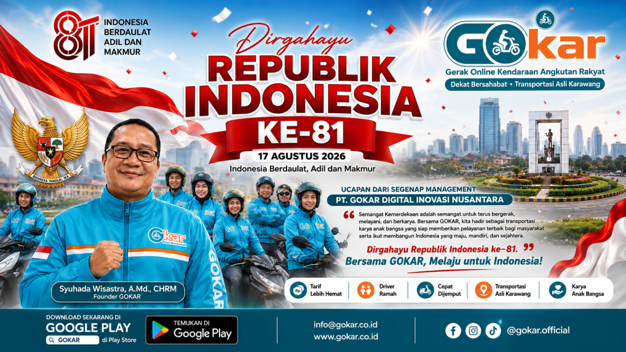 HUT RI ke-81 Jadi Momentum GOKAR Perkuat Layanan dan Kesejahteraan Driver